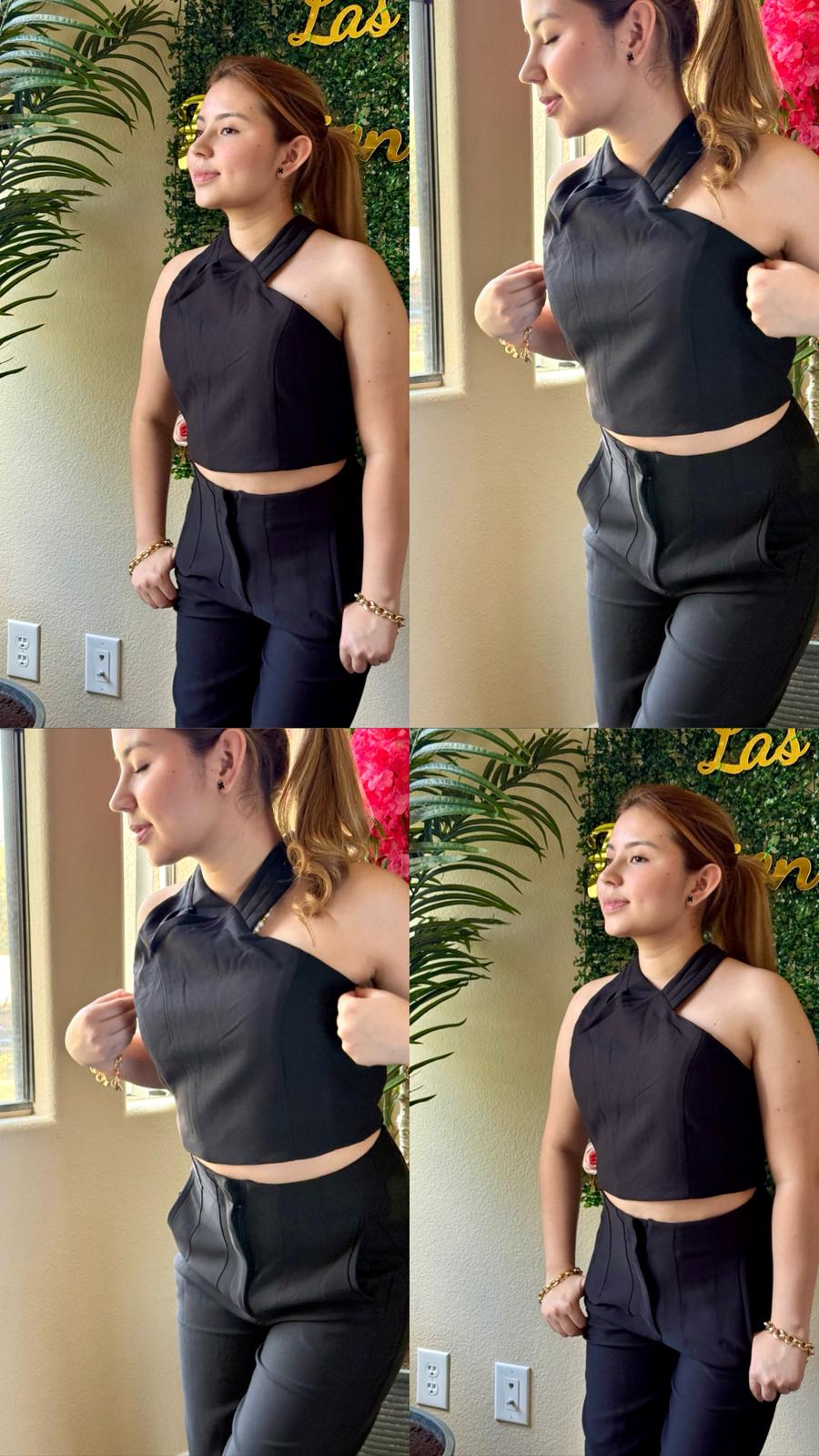 Conjunto negro minimalista